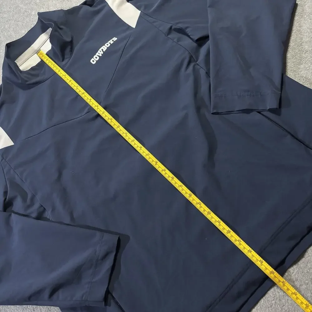 Nike On Field Dallas Cowboys NFL Sideline Coaches Repel 1/4 Zip Jacket Navy XXL